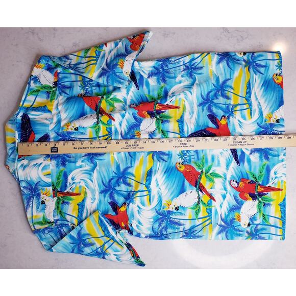 HAWAII Colorful Parrot Hawaiian S/S Shirt Button Up Men's Size Large *Minor Flaw - Picture 7 of 9